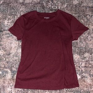 Old Navy Women's Maroon Short Sleeve Tee